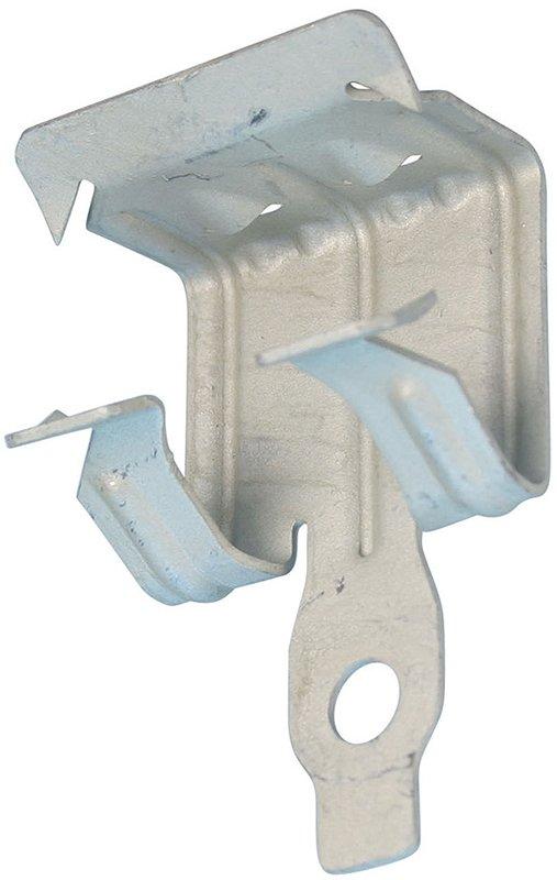 4H1318, Flanschklipp zum Aufschlagen, seitliche Montage, Federstahl, 21–28 mm Flansch