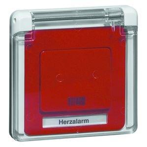 D 81.556 V K HERZ, Herzalarmtaster Unterputz, rot/ weiß