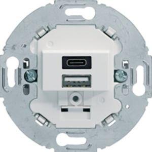 260419, USB A+C Lade-Std., 2fach, 3.0A, rund, pw
