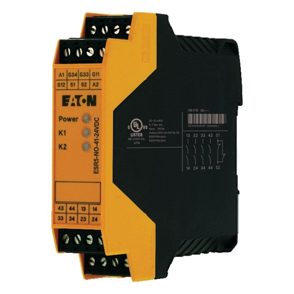 ESR5-NO-41-24VDC, Ein-/Zweikanaliges Sicherheitsrelais, 4 Förder- + 1 Meldepfad, 24 V DC