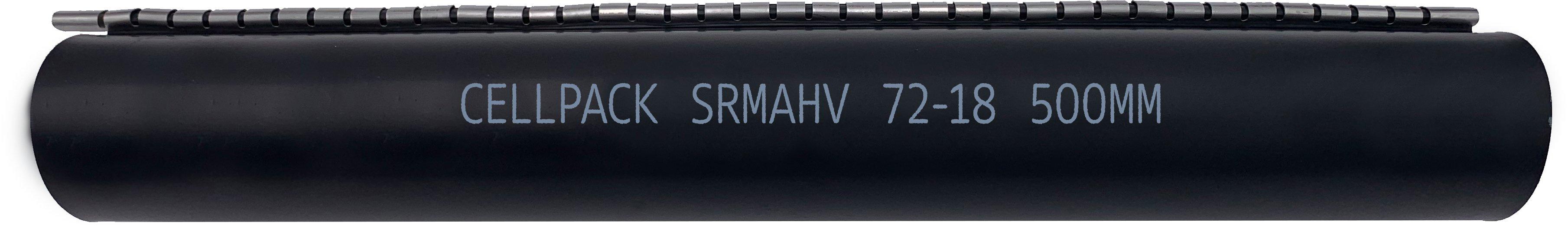 SRMAHV/72-18/500mm, Warmschrumpf-Manschette, mit Kleber und Verschlussschiene aus Stahl