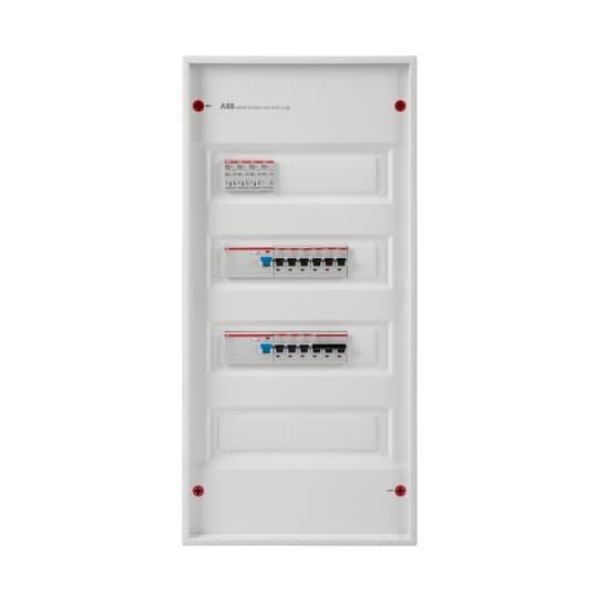 AKB4DOK10D, AP-Komplettverteiler mit SPD T2, HLAK, 2xFI 40/0,03A, 9xLS B16, 3p LS B20