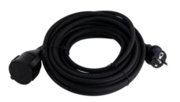 NSKKAB10H05RRIP44GSW.01, Schutzkontaktverlängerung, Gummi, H05RR-F 3G 1,5mm²; IP44; 10m; schwarz