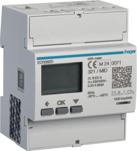 ECR382D, Energiezähler 3ph,direkt 80A, MODBUS,MID