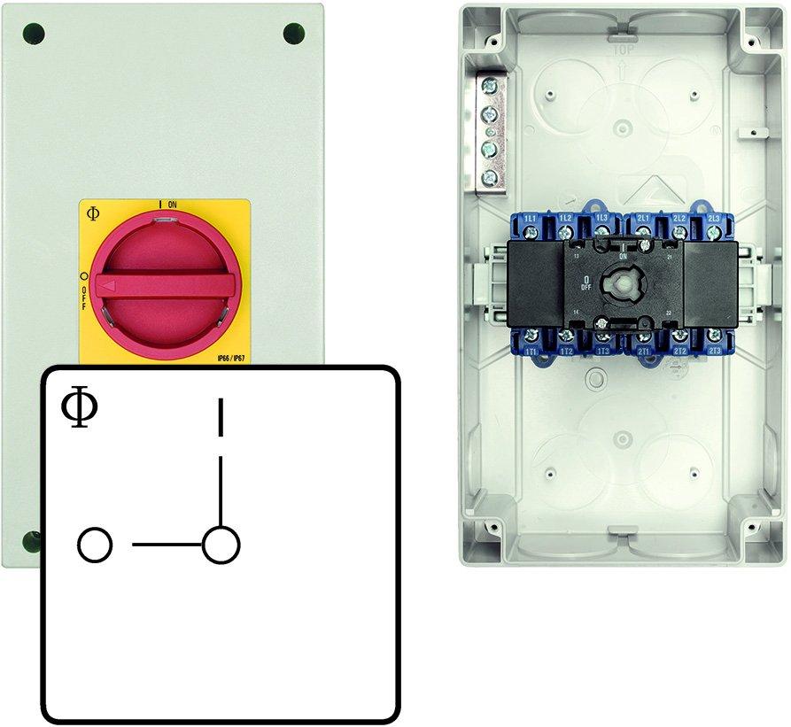 KG20 T203/33 KS51V, Kunststoffgehäuse, Schutzisoliert, Lasttrennschalter, Ausschalter 3-polig,