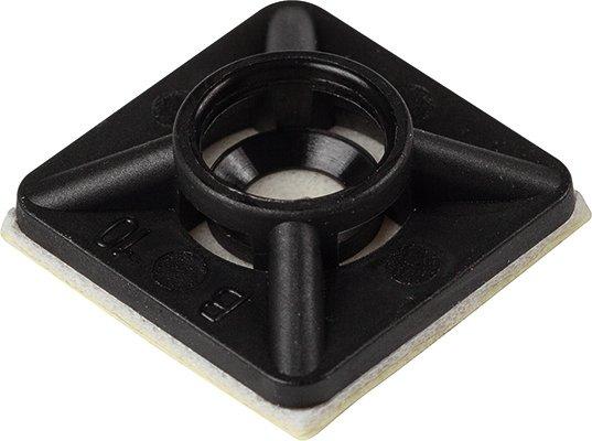 NKABISOK36BL.02, Klebesockel für Kabelbinder, Breite max 3,6mm, 19x19mm, UV-beständig, schwarz