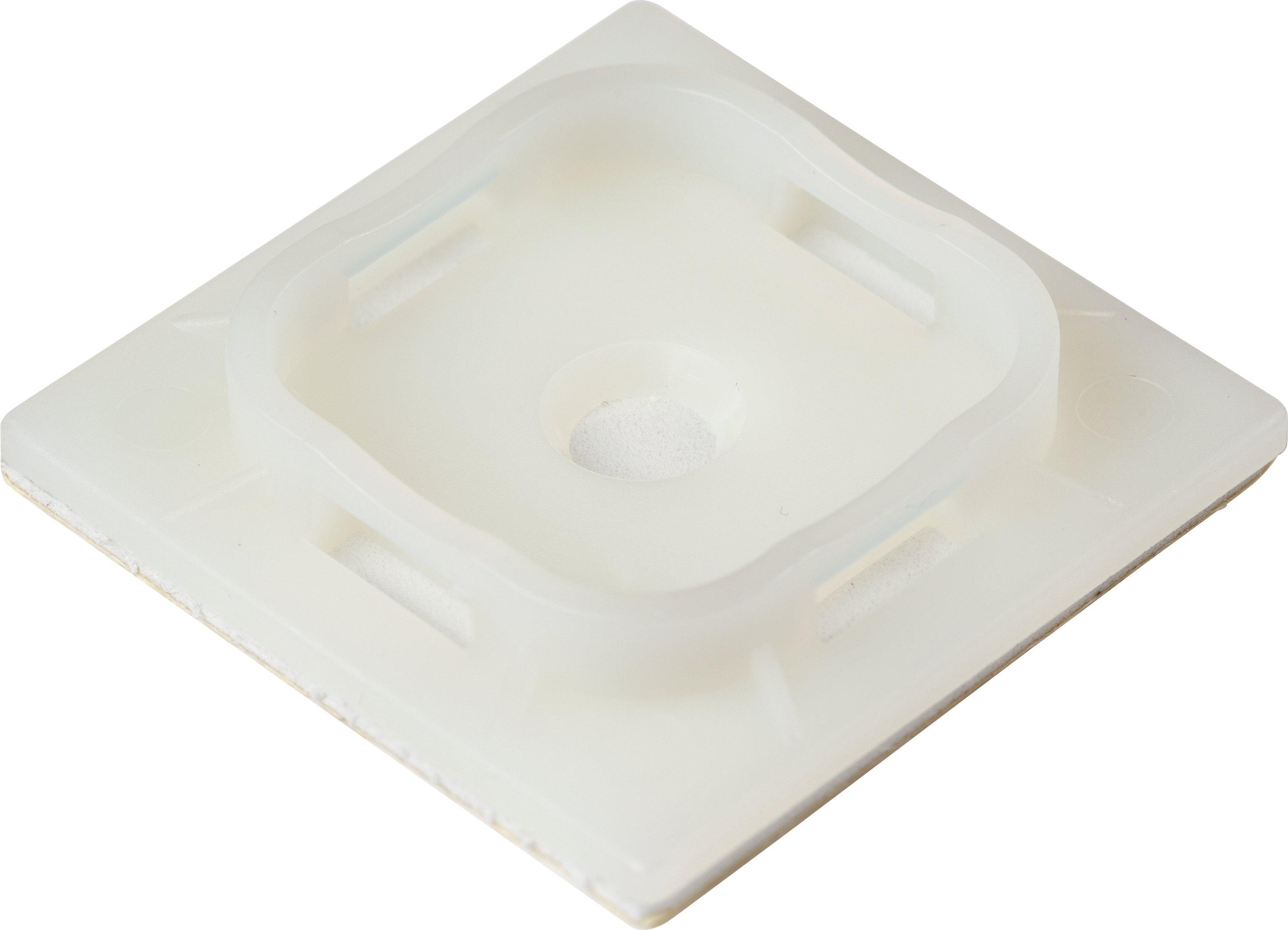 NKABISOK90TR.02, Klebesockel für Kabelbinder, Breite max 9,0mm, 38x38mm, transparent/natur