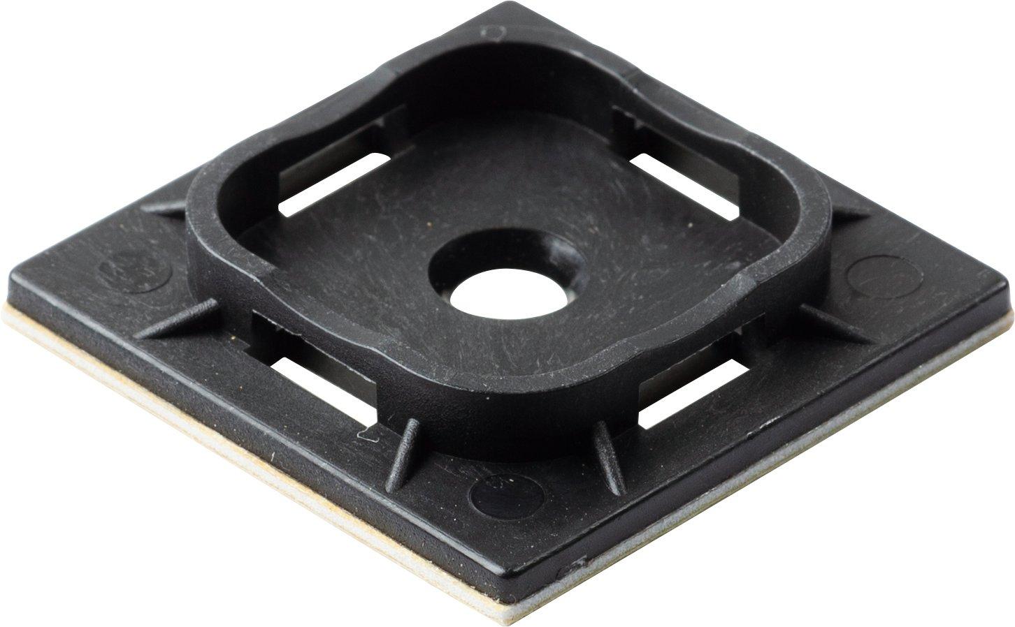 NKABISOK90BL.02, Klebesockel für Kabelbinder, Breite max 9,0mm, 38x38mm, UV-beständig, schwarz