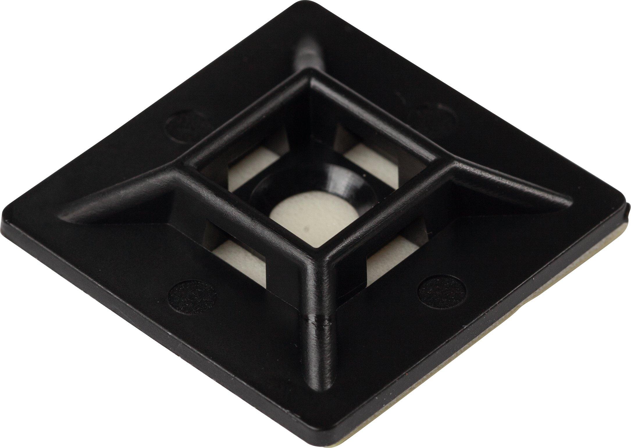 NKABISOK48BL.02, Klebesockel für Kabelbinder, Breite max 4,8mm, 28x28mm, UV-beständig, schwarz