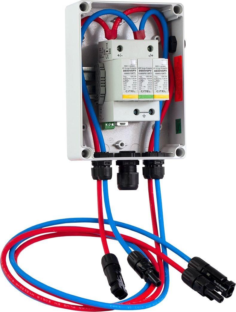 CiPlug1-51-12, Generatoranschlusskasten mit SPD Typ 1+2 bis 1200 VDC, 1-MPPT, 1 String MC4