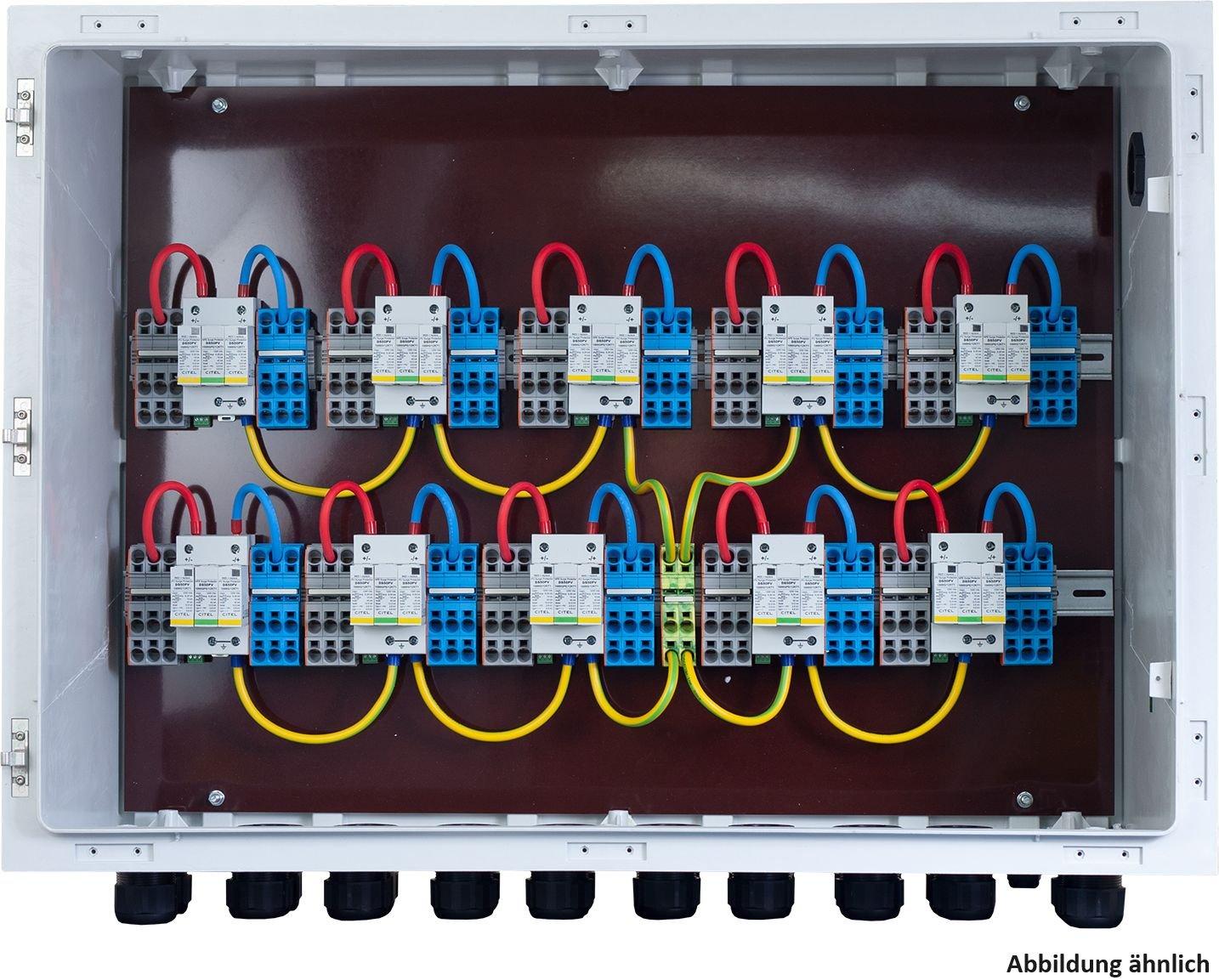 GAK10.K4x16.K4x16.51-12, Generatoranschlusskasten mit SPD Typ 1+2, 1200 VDC, 10-MPPT, 4 Strings