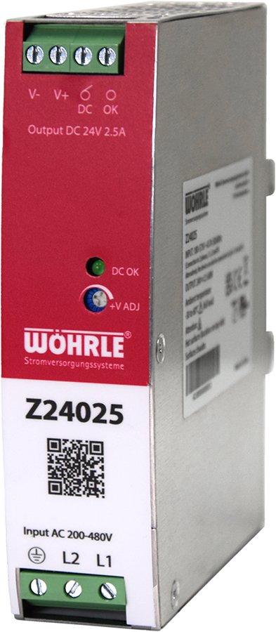 Z24025, DC-Stromversorgung, Ein-und Zweiphasiges Netzgerät,  Ausgang: 24 Volt DC, Leistung: 2,5 Ampere