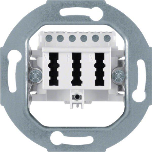 450009, TAE-Anschlussdose polarweiss 3 x 6NFN Modul-Einsätze, 450009