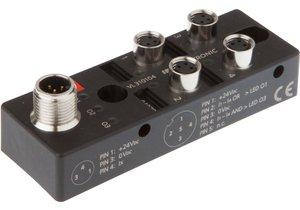 VL310104, Logikmodul, 27x88x31mm, UND/ODER, 4fach, 10-30V DC, -25-85°C, Sensorseitig M8 Dose 3polig, Steuerungsseitig M12 Stecker 4polig, IP67, Kunststoff