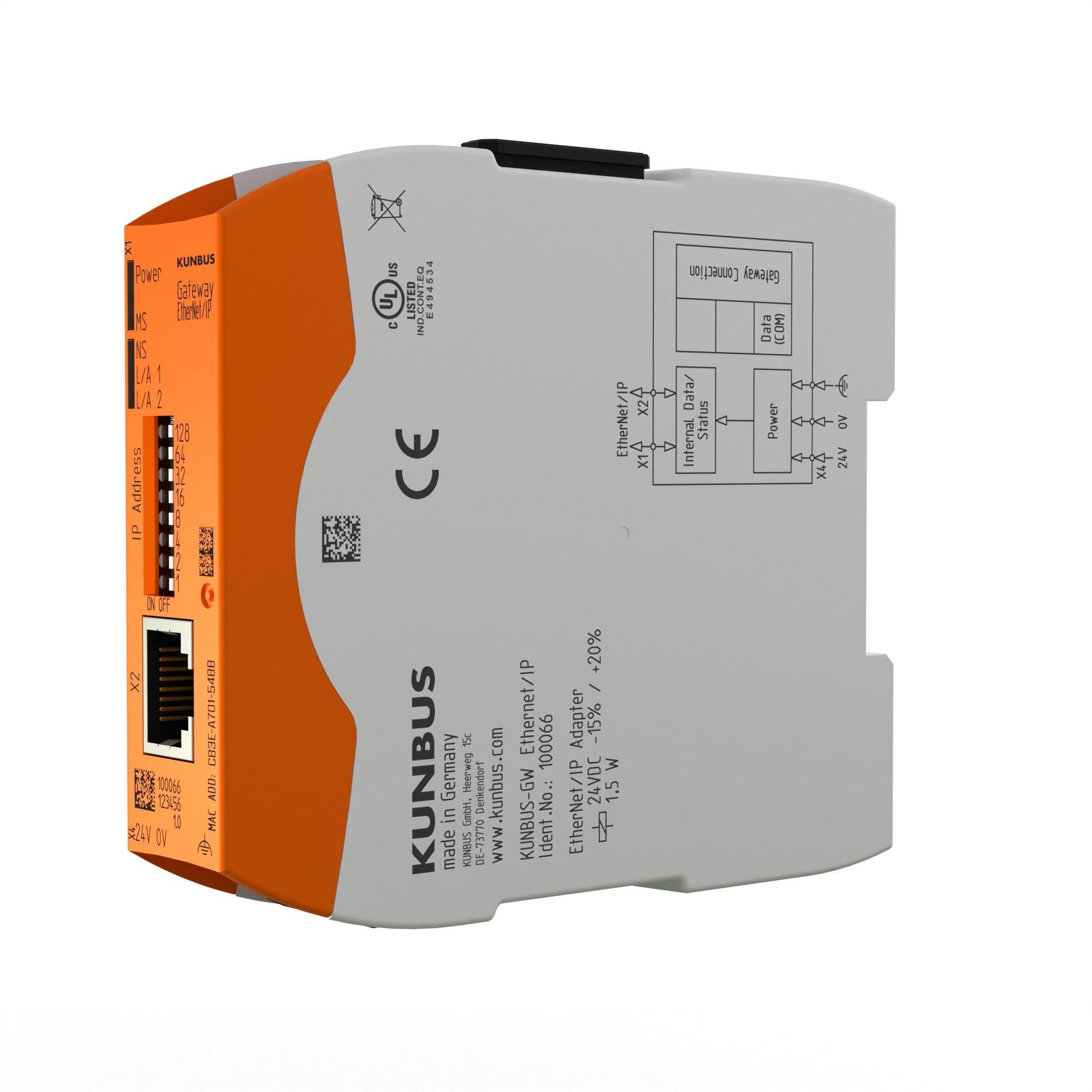 RevPi Gate EtherNet/IP - Adapter, Erweiterungsmodul / RevPi Gateway / nicht kompatibel mit RevPi Connect 4, RevPi Connect SE und RevPi Core SE / für jedes RevPi Gate ist eine Steckbrü
