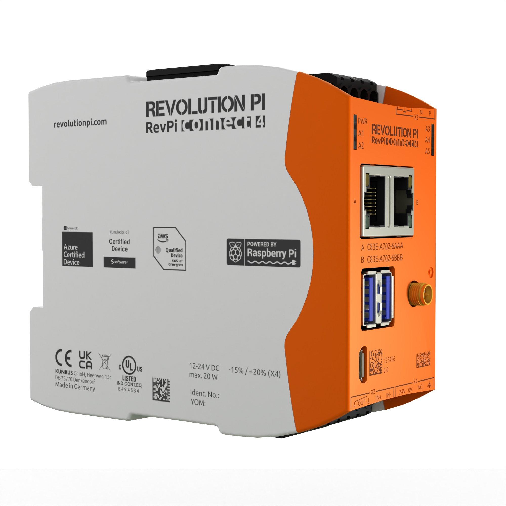 RevPi Connect 4 32 GB 4 GB WLAN, IIoT & Automatisierung advanced - RevPi Basismodul powered by Raspberry Pi CM 4 / zahlreiche Varianten, ideal für hoch performante Anwendungen, verbi
