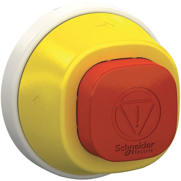 ZB5AS84W3B, Beleuchteter Not-Aus/Not-Halt-Schalter, Frontelement, Harmony XB5, Kunststoff, 22mm, LED weiß/rot, 24V, Drehentriegelung