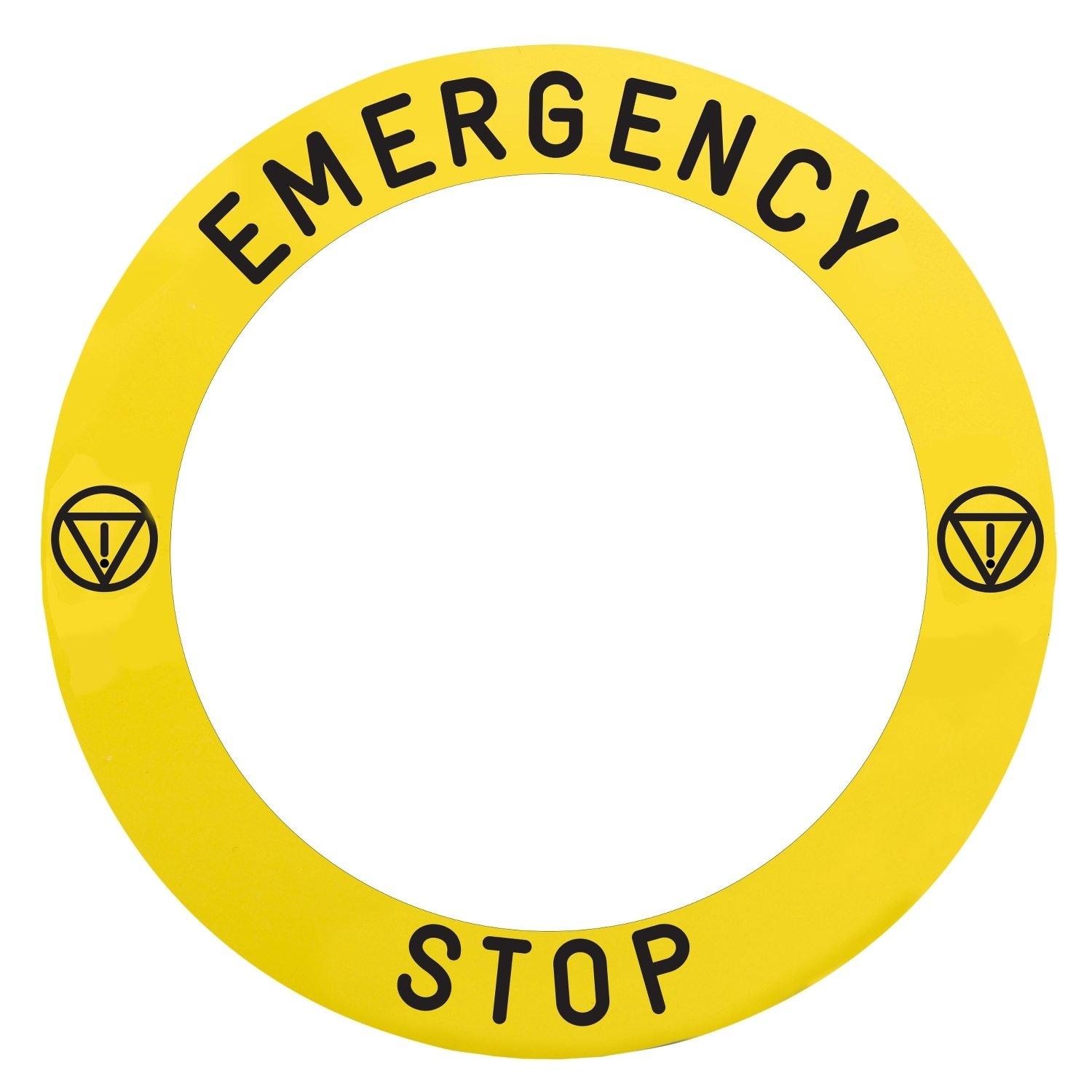 ZBY8L330, Schild für beleuchtbaren Not-Aus/Not-Halt, gelb, Ø=90mm, Emergency Stop