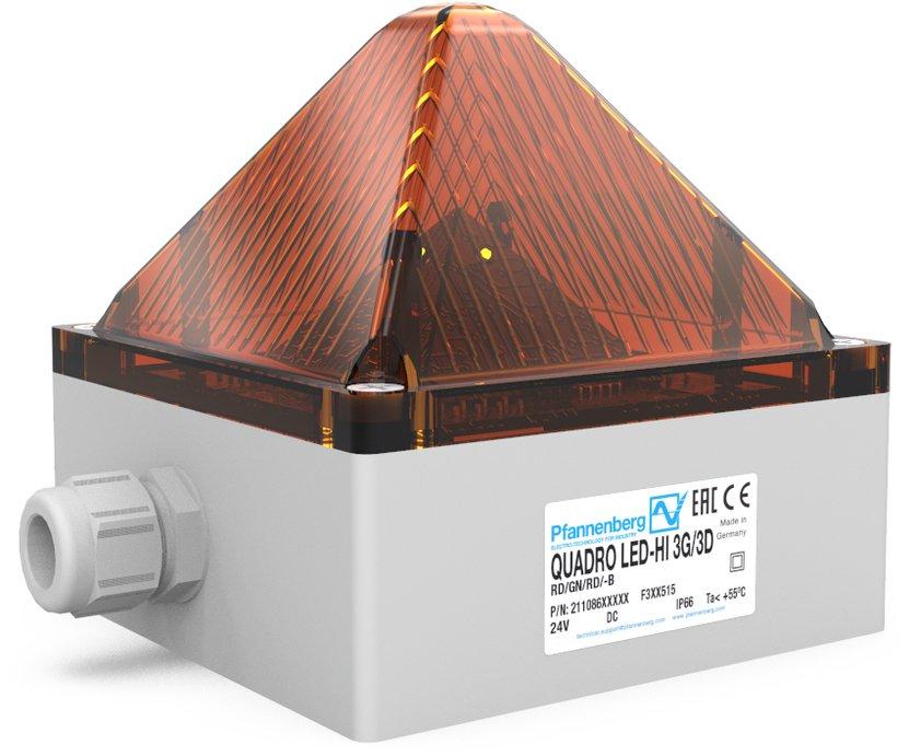 QUADRO LED-HI-3G/3D HV AM, LED-Leuchte QUADRO LED HI 3G/3D ATEX orange,115-230AC/DC,75cd,IP66/67