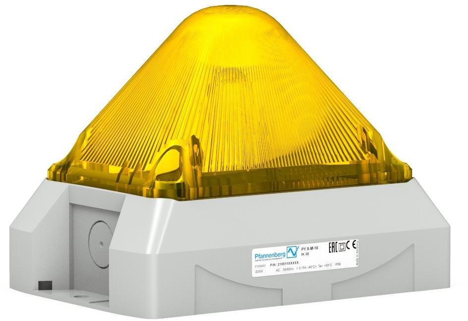 PY L-M-M 10-60VDC YE 7035, Funktionsüberwachte LED-Leuchte PY L-M-M gelb,12-48DC,IP66,NEMA4/4x,RAL7035