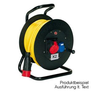 503RB50525/102/16, GIFAS-Vollgummi-Leitungsroller Typ 503Eingang: 50 m GIFAS-PROFLEXX-07 Leitung 5 x 2,5 qmm    mit CEE-Stecker 5 x 16 A/400 V Ausgang: 1 CEE-Einbausteck