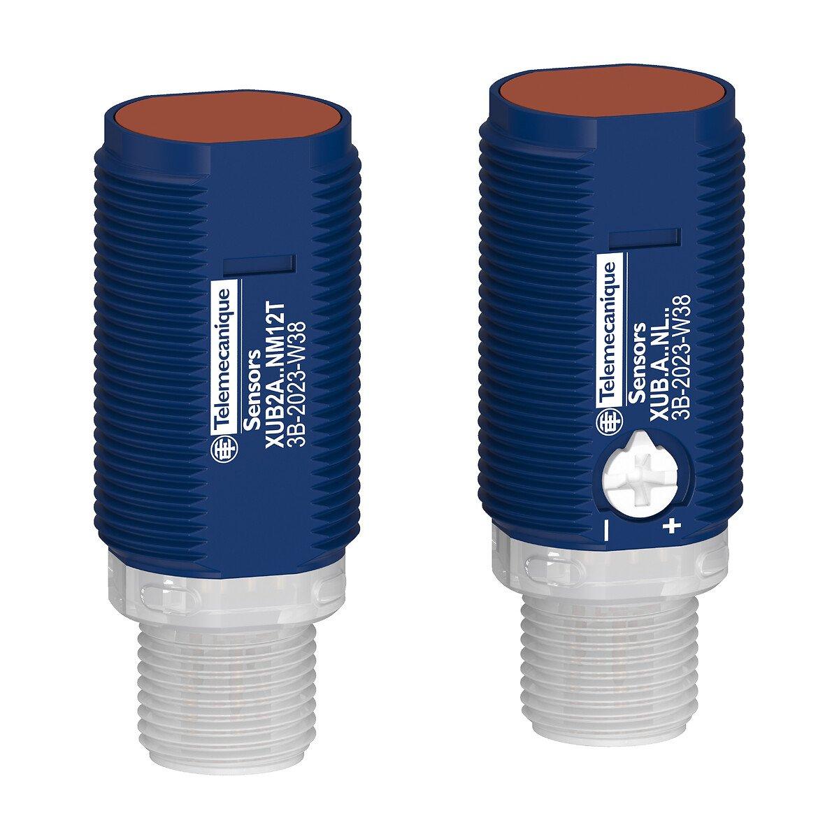 XUB2ANXNM12, Optoelektrische Sensoren XU, Optoelektrischer Sensor, Zylindrisch, Kunststoff, Einweglichtschranke, System, Smax 30 m, NPN, Stecker M12