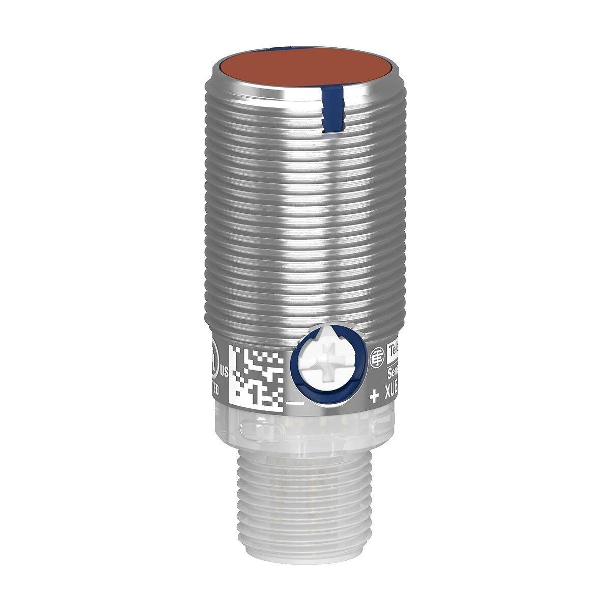 XUB2BNXNM12R, Optoelektrische Sensoren XU, Optoelektrischer Sensor, Zylindrisch, Metall, Einweglichtschranke, Empfänger, Smax 30 m, NPN, Stecker M12