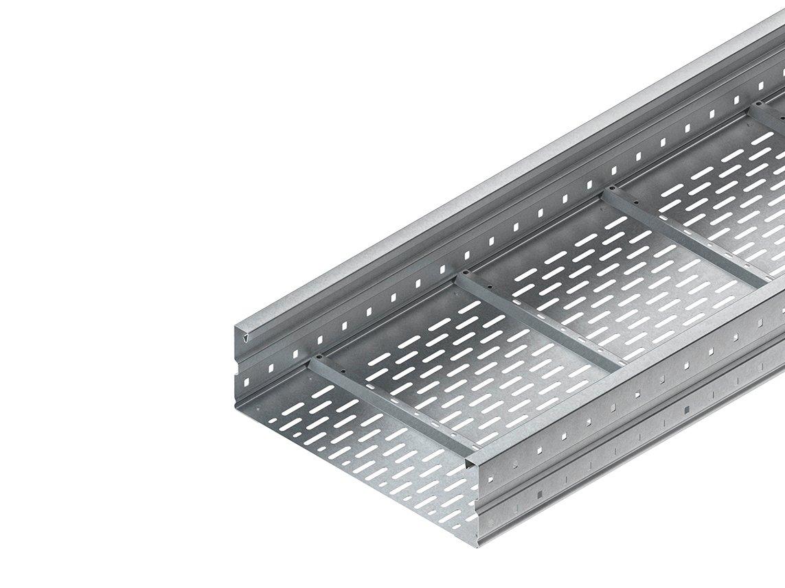 WRL 150.300/3, Weitspannkabelrinne, 150x300x3000 mm, t=1,5 mm, gelocht, Stahl, bandverzinkt DIN EN 10346