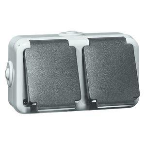D 6632 WAB, Steckdose SCHUKO 2fach, grau