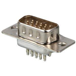 HD 15M, D-SUB-Stecker, High Density, 15-polig, gerade