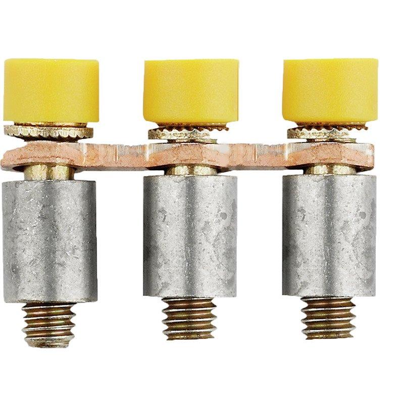 Q 3 WDL2.5S, Querverbinder (Klemmen), geschraubt, gelb, 24 A, Polzahl: 3, Raster in mm: 6.10, Isoliert: Ja, Breite: 4 mm