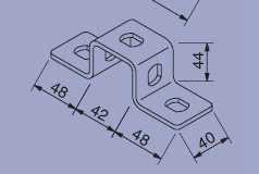 16J44, Befestigungsbügel für Profil 41x41 feuerverzinkt DIN EN ISO 1461