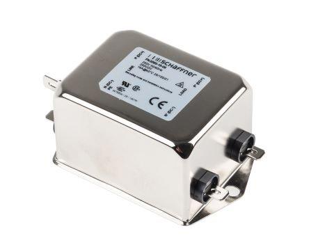 FN2060-16-06, Schaffner FN2060 EMV-Filter, 250 V AC/DC, 16A, Gehäusemontage, Flachstecker, 1-phasig 0,734 mA / 0 ? 400Hz Two