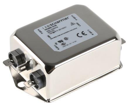 FN2060-10-06, Schaffner FN2060 EMV-Filter, 250 V AC/DC, 10A, Gehäusemontage, Flachstecker, 1-phasig 0,734 mA / 400Hz Two Stage