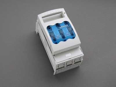 33398, NH-Sicherungs-Lasttrennschalter Gr. 00, 160 A, Reiter, Anschluss unten / oben Schraube M8 mit CrossLink®Technology