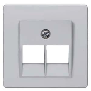 5TG1261, DELTA i-system Abdeckplatte UAE-Anschlussdose Cat.3, 2-fach, aluminiummetallic