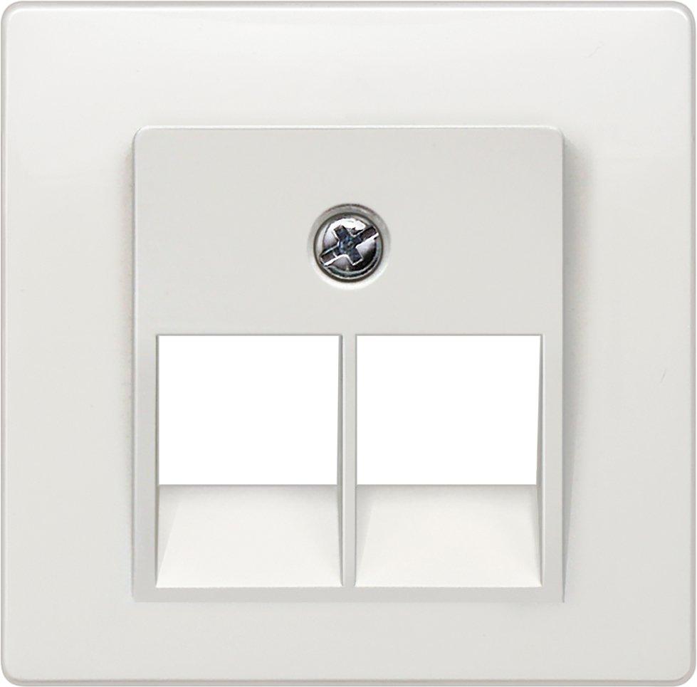 5TG1211, DELTA i-system Abdeckplatte UAE-Anschlussdose Cat.3, 2-fach, titanweiß