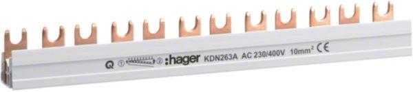 KDN263A, Phasenschiene 2P Gabel 10mm² 63A 12M
