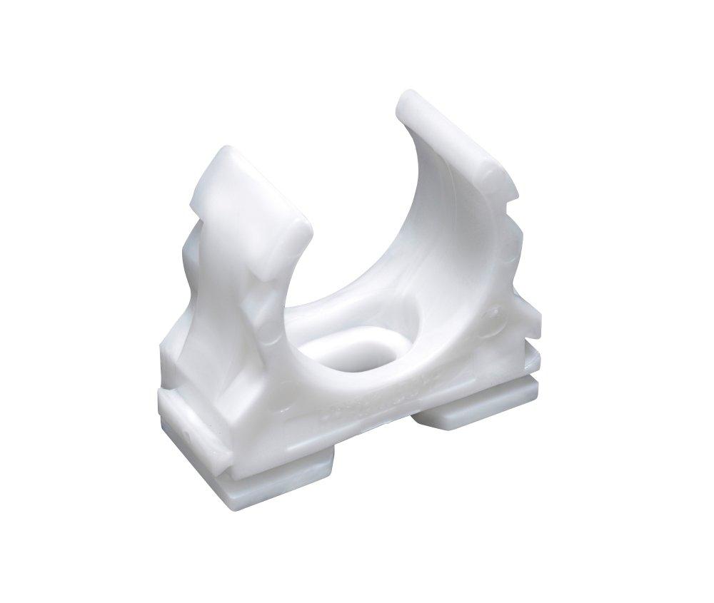 clipfix-UV 20 weiß, Kunststoff-Klemmschelle, weiss,
