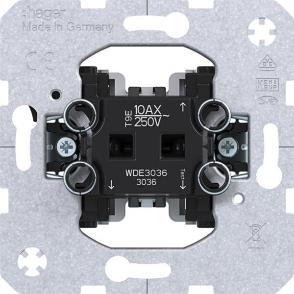 WDE3036, Aus-/Wechselschalter, Unterputz Wippschalter-Einsatz, 10Ax/250V, IP20, N-Klemme