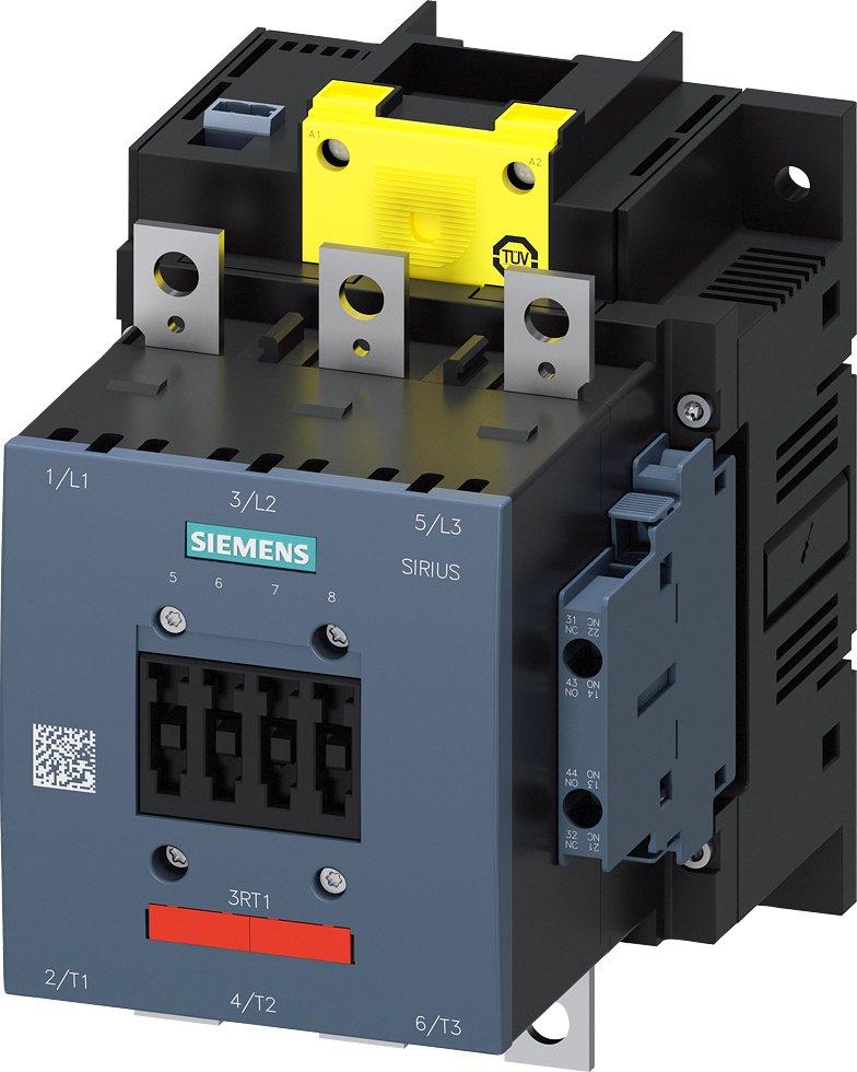 3RT1054-6SP36-3PA0, Schütz,AC-3e,115A/55kW/400V,3-polig,AC/DC200-277V,F-PLC-IN,2S+2Ö,Anschlussschiene/Schraubanschluss