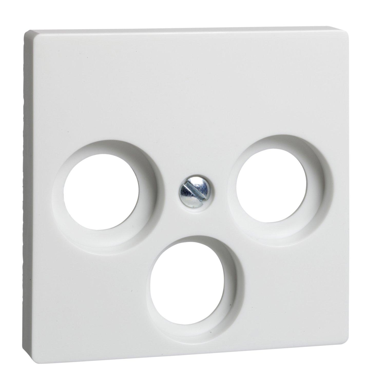 266034, Zentralplatte Antennensteckdose 3-Loch JOY reinweiß