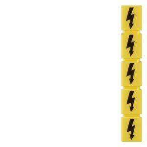 8WH9060-5AA06, Bezeichnungsschild, mit Blitzpfeil, vertikal, Klemmenbreite: 5,2 mm, gelb