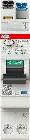 DSX301C B10 A300, FI/LS-Schalter Typ A, 300 mA, 6 kA, 1P+N, B-Char., 10 A