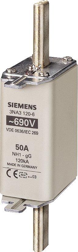 3NA3120-6, NH-Sicherungseinsatz, NH1, In: 50 A, gG, Un AC: 690 V, Un DC: 440 V