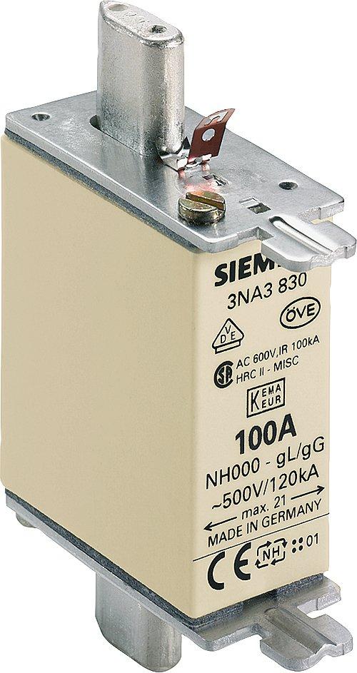 3NA3830, NH-Sicherungseinsatz, NH000, In: 100 A, gG, Un AC: 500 V, Un DC: 250 V