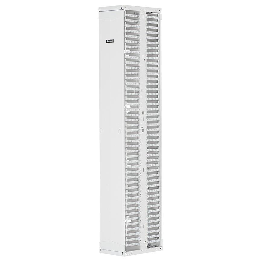 PR2VD10WH, PatchRunner, vertikaler Kabelmanager 10 (200mm), 45 HE, inkl. Türen, Farbe: weiss, EA