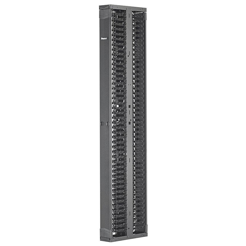 PR2VD08, PatchRunner, vertikaler Kabelmanager, 8 (200mm), 45HE, inkl. Türen, Farbe: schwarz, EA