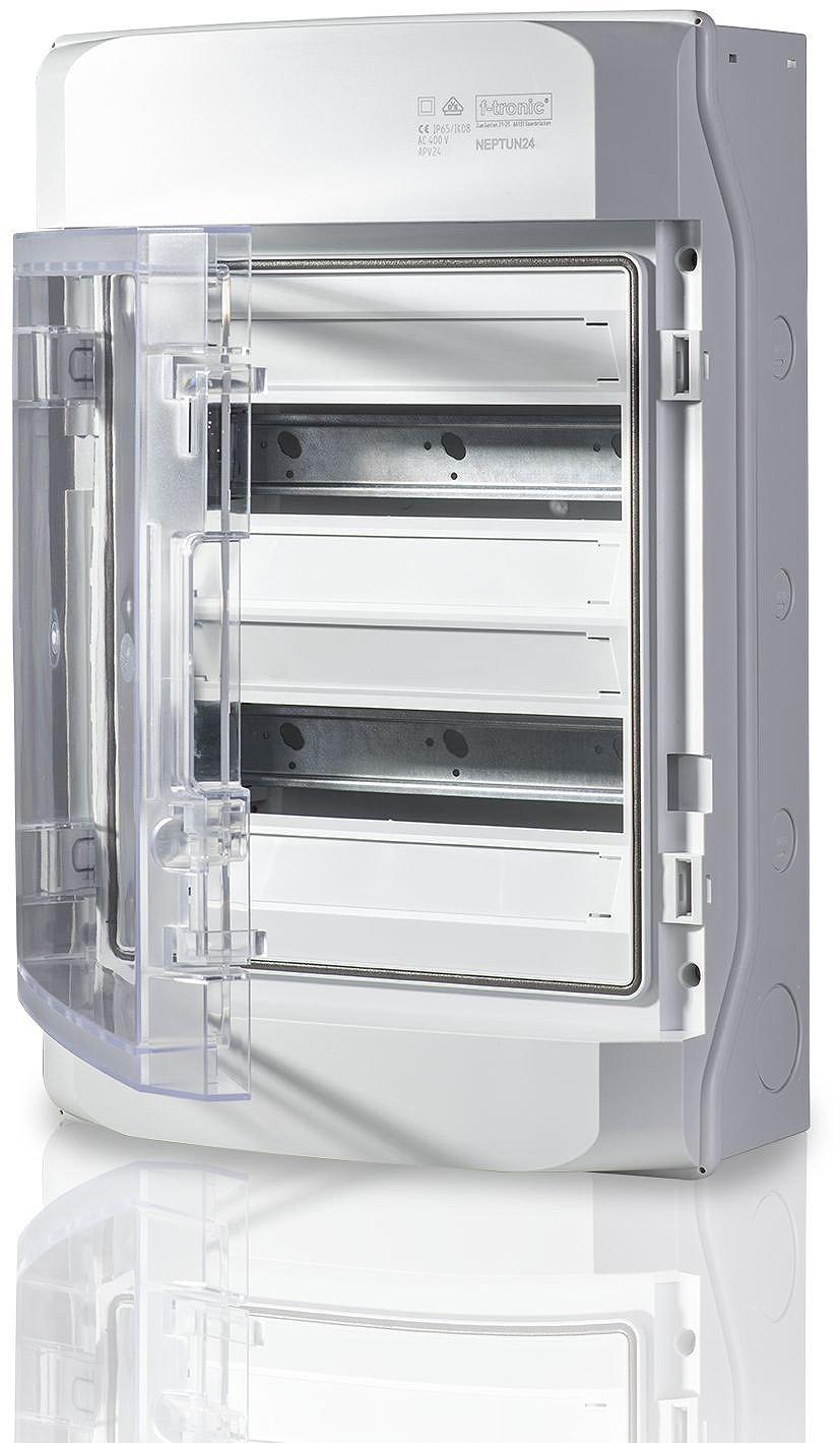 NAPV24IP65.01, AP Feuchtraumverteiler IP65, 2-reihig, 24TE, mit Belüftungssystem