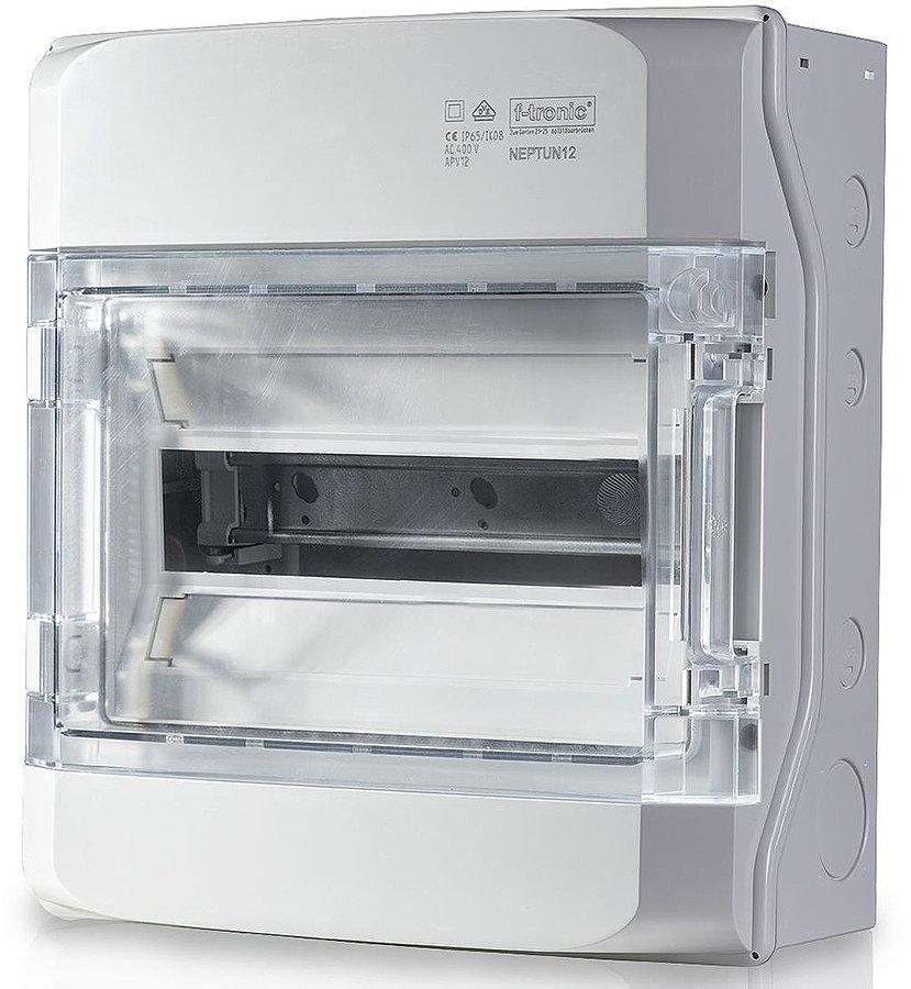 NAPV12IP65.01, AP Feuchtraumverteiler IP65, 1-reihig, 12TE,  mit Belüftungssystem